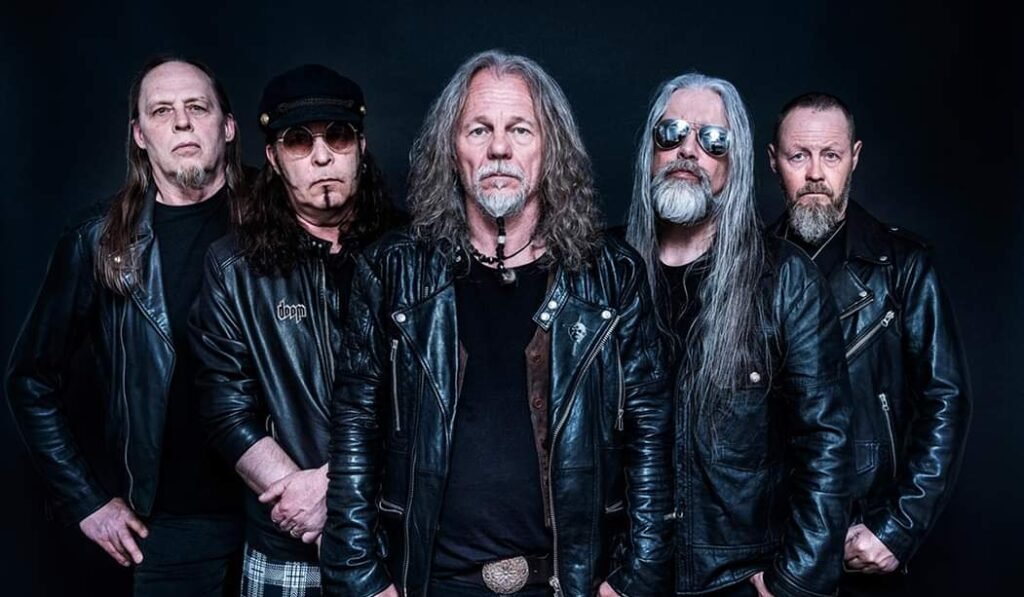 Candlemass band photo from the Sweet Evil Sun album era (2022), featuring Johan Längqvist, Leif Edling, Lars Johansson, Mappe Björkman, and Jan Lindh