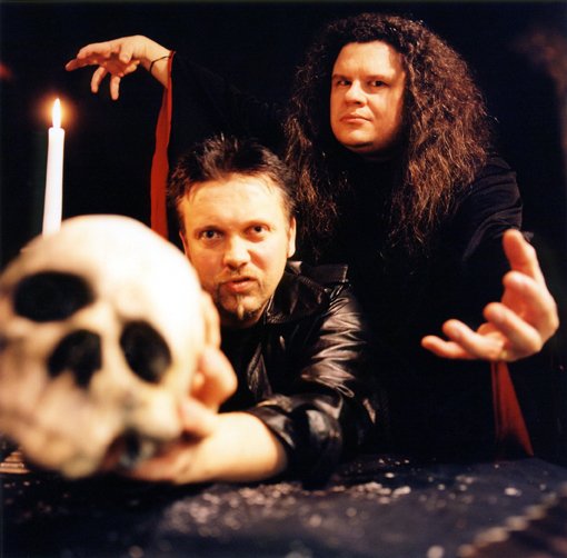 Candlemass – Leif Edling and Messiah Marcolin during a 2002–2003 photoshoot for Close-Up magazine, reunion era of Doomed for Live