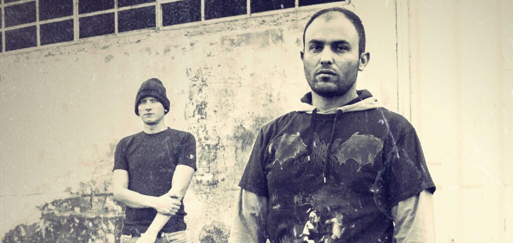Greek thrash metal band SYPSIS lineup 2025 promo photo featuring Ignatios Stamatonikolos, Giorgos Papastamoulos